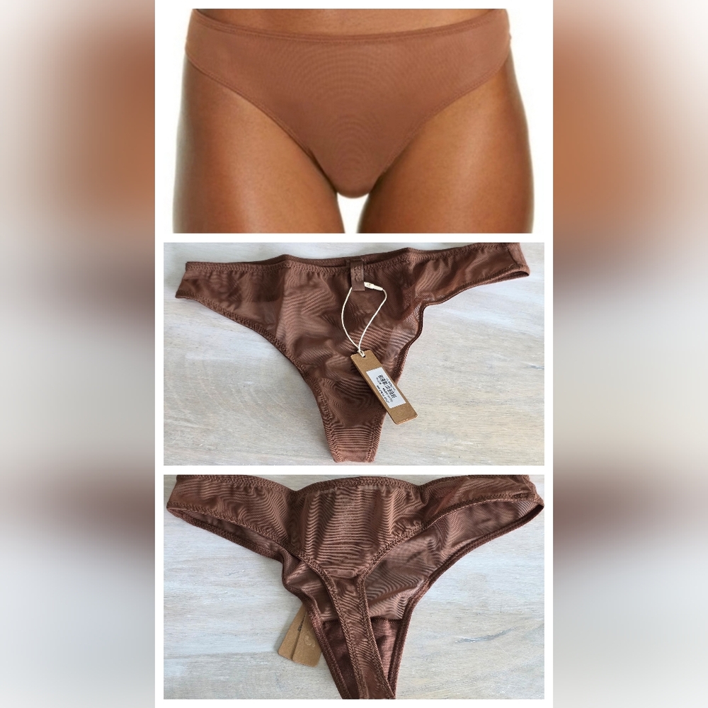 Skims Mesh Built Up Thong size XS Jasper NWT